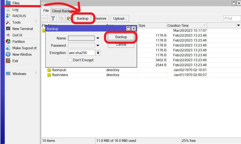 Backup konfiguracji w MikroTik